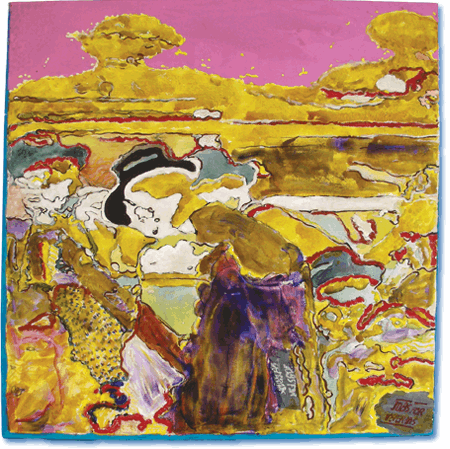 Figure 4. Back Man 1, 2011, acrylic and collage on canvas, 40" x 40"