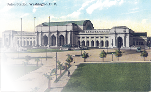 Vintage postcard of Union Station, Washington, DC, originally published by B.S. Reynolds Co.